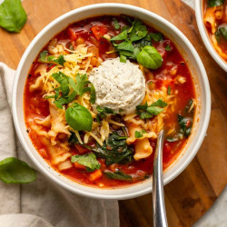 One Pot Vegan Lasagna Soup