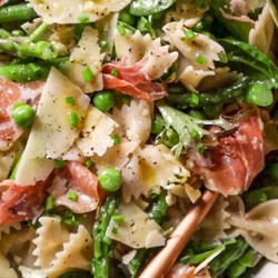 Fresh Spring Pasta Salad With Prosciutto &amp; Honey-lemon Dressing