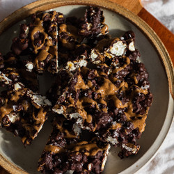 Salted Dark Chocolate Popcorn Bark With Almond Butter