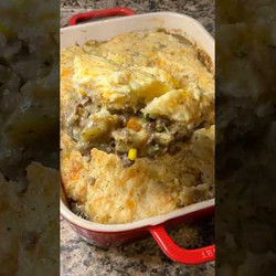 Ground Beef Pot Pie With Cheddar Bay Biscuit Crust