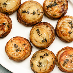Crispy Potato Stacks With Garlic Herb Butter