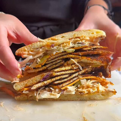 Pastrami-spice Rubbed Tofu Sandwich
