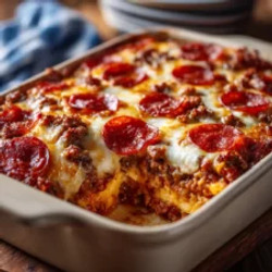 Deep Hamburger Sausage Pepperoni Bake