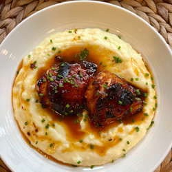 Chipotle Honey Chicken Thighs With Smoked Gouda Mashed Potatoes