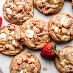 🍓 Bakery-Style Strawberry Cream Cookies with White Chocolate, Cream Cheese Chips &amp; Optional Strawberry Jam Swirls