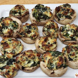 Spinach And Pecan Stuffed Mushrooms