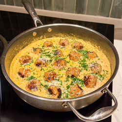 Garlic Parmesan Chicken Meatballs And Orzo