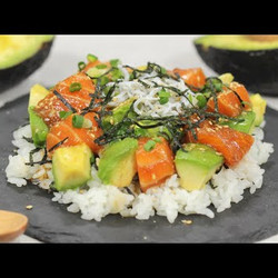 Avocado Salmon Bowl Or Poke Bowl