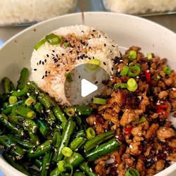 Sesame Ground Chicken With Green Beans