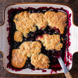 Homemade Blueberry Cobbler With Sugar Crunch Top