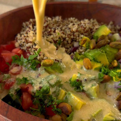15-minute Chickpea Quinoa Salad With Cumin Tahini Dressing