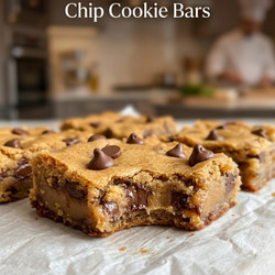 Greek Yogurt Peanut Butter Chocolate Chip Cookie Bars With Soft Centers