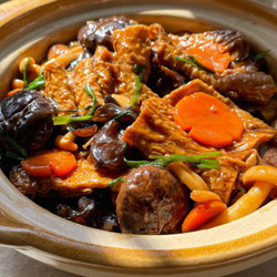 Braised Beancurd Skin With Mushrooms