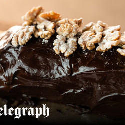 Chocolate Ganache Loaf Cake With Walnuts