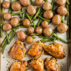 Honey Garlic Chicken Thighs Sheet Pan Dinner