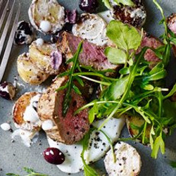 Lamb with Warm Potato &amp; Olive Salad