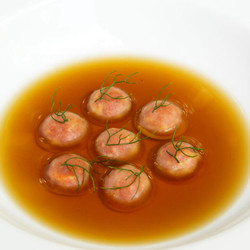 Almond And 'nduja Bottoni With Potato Broth