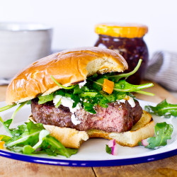 Burger With Fig And Goat Cheese