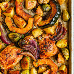 Fall Chicken And Vegetables Sheet Pan