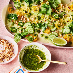 Honeydew Carpaccio With Coriander Pesto