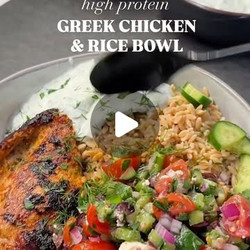 Healthy Greek Chicken &amp; Rice Bowl