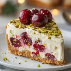 Cherry Pistachio No Bake Cheesecake