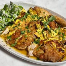 Grilled And Roasted Chicken With Poriyal meat mains