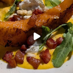 Ajoblanco De Melon, Melon Caramelisé, Ricotta Fraîche, Guanciale Et Roquette