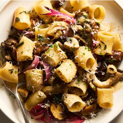 Lemony Roasted Mushroom Pasta