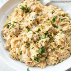 Garlic &amp; Parmesan Sausage Orzo