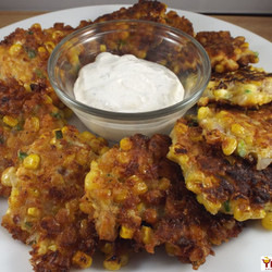 Tex-mex Corn Fritters With Cilantro Lime Dip