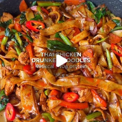 Thai Chicken Drunken Noodles (pad Kee Mao)