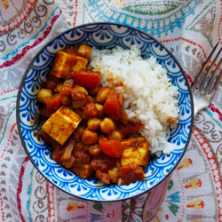 Tofu Chana Masala (tofu And Chickpeas Spicy Stew)