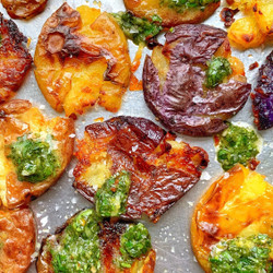 Smashed Potatoes With Herb Vinaigrette