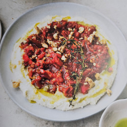 Butterbean mash with muhammara - Ottolenghi