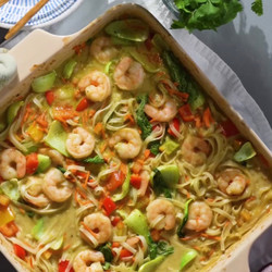 Coconut Green Curry Shrimp Noodles