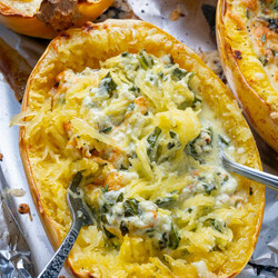 Five Cheese Garlic Spaghetti Squash