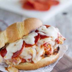 Pizza Topped Grilled Chicken Sandwich