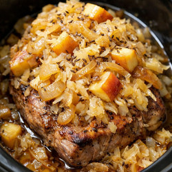 Slow Cooker 5-ingredient Sauerkraut Pork