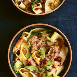 Wide Noodles With Lamb Shank In Aromatic Broth