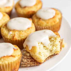 Keto Lemon Pound Cake Muffins With Lemon Glaze