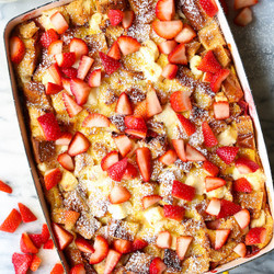 Baked Strawberries And Cream French Toast