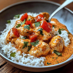 Creamy Paprika Chicken With Tender Rice In A Velvety Sauce
