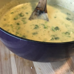 Dutch Oven Broccoli Cheese Chowder