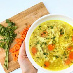 Turmeric Chicken And Cauliflower Rice Soup