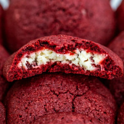 Cheesecake Stuffed Red Velvet Cookies