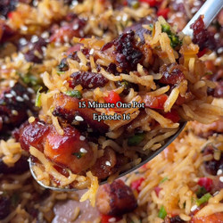 Garlic Honey Crispy Sausage Rice