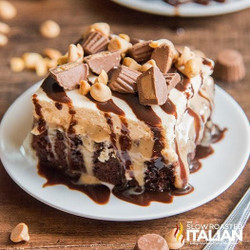 Chocolate Peanut Butter Poke Cake