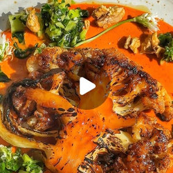 Cauliflower Steak &amp; Smoked Pepper Sauce