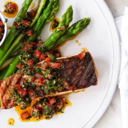 Neil Perry's Grilled Salmon With Tomato And Oregano Dressing